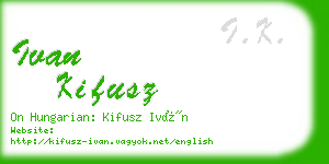 ivan kifusz business card